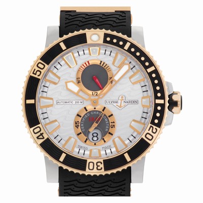 Ulysse Nardin 265-90 Maxi Marine Automatic Male 18k rose gold & titanium Replica Watches