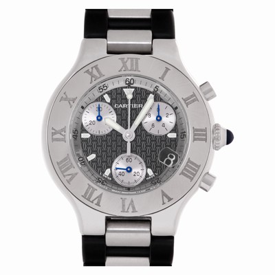 Cartier w10125U2 Chronoscaph 21 Quartz Unisex Stainless Steel Replica Watches