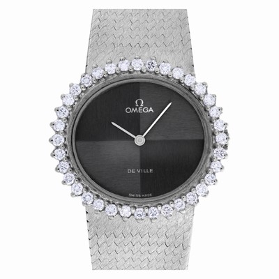 Omega 8340 De Ville Manual Female 18k White Gold Replica Watches