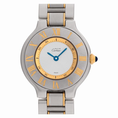 Cartier 1340 Must 21 Quartz Female 18k gold & Stainless Steel Replica Watches