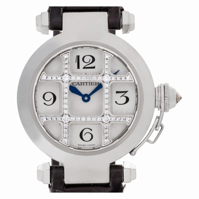 Cartier WJ116156 Pasha Automatic Female 18k White Gold Replica Watches
