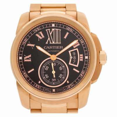Cartier W7100040 Calibre Automatic Male 18k rose gold Replica Watches
