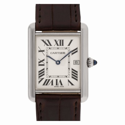 Cartier W1540956 Tank Louis Quartz Unisex 18k White Gold Replica Watches