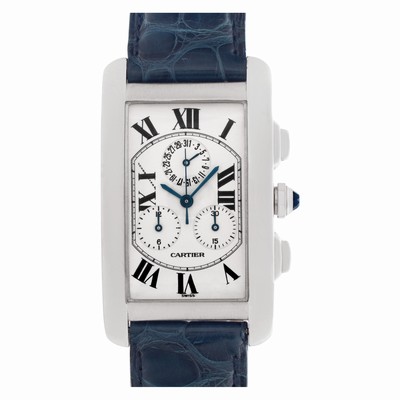 Cartier W2603356 Tank Americaine Quartz Unisex 18k White Gold Replica Watches