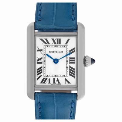 Cartier W1541056 Tank Louis Quartz Female 18k White Gold Replica Watches