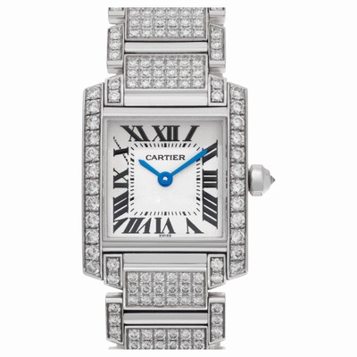 Cartier 2365 Tank Francaise Quartz Female 18k White Gold Replica Watches