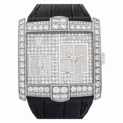 Harry Winston 350/lqtzwl.d4/bd AVENUE Quartz Female 18k White Gold Replica Watches