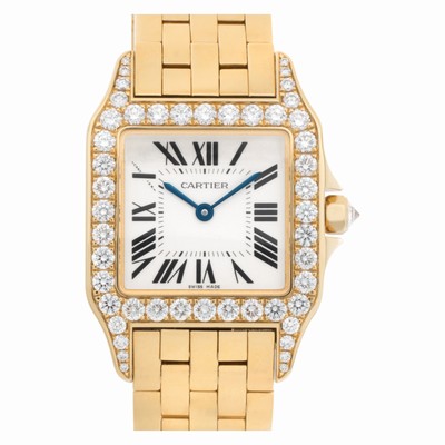 Cartier WF9002Y7 Santos Demoiselle Quartz Unisex 18k Yellow Gold Replica Watches