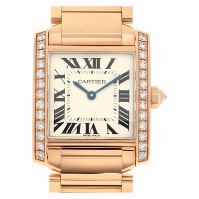 Cartier WJTA0023 Tank Francaise Quartz Female 18k rose gold Replica Watches