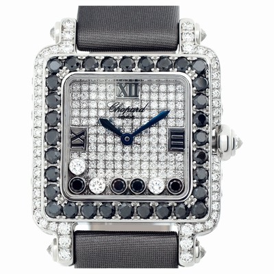 Chopard 27/6730-50 Happy Sport Quartz Female 18k White Gold Replica Watches