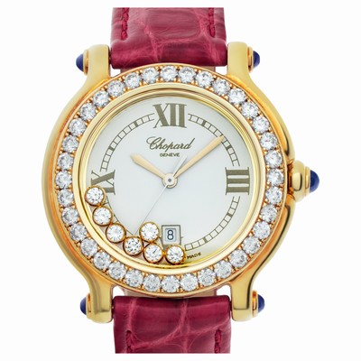 Chopard 27/6144-23/11 Happy Sport Quartz Female 18k yellow gold Replica Watches