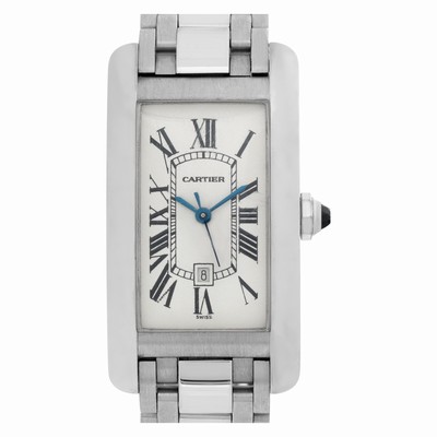 Cartier W26036L1 Tank Americaine Automatic Unisex 18k White Gold Replica Watches